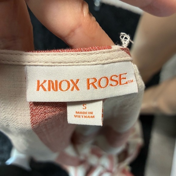 Knox Rose Striped Wrap Midi Dress Puff Sleeve Tiered Ruffle Waist Tie S - Picture 6 of 7